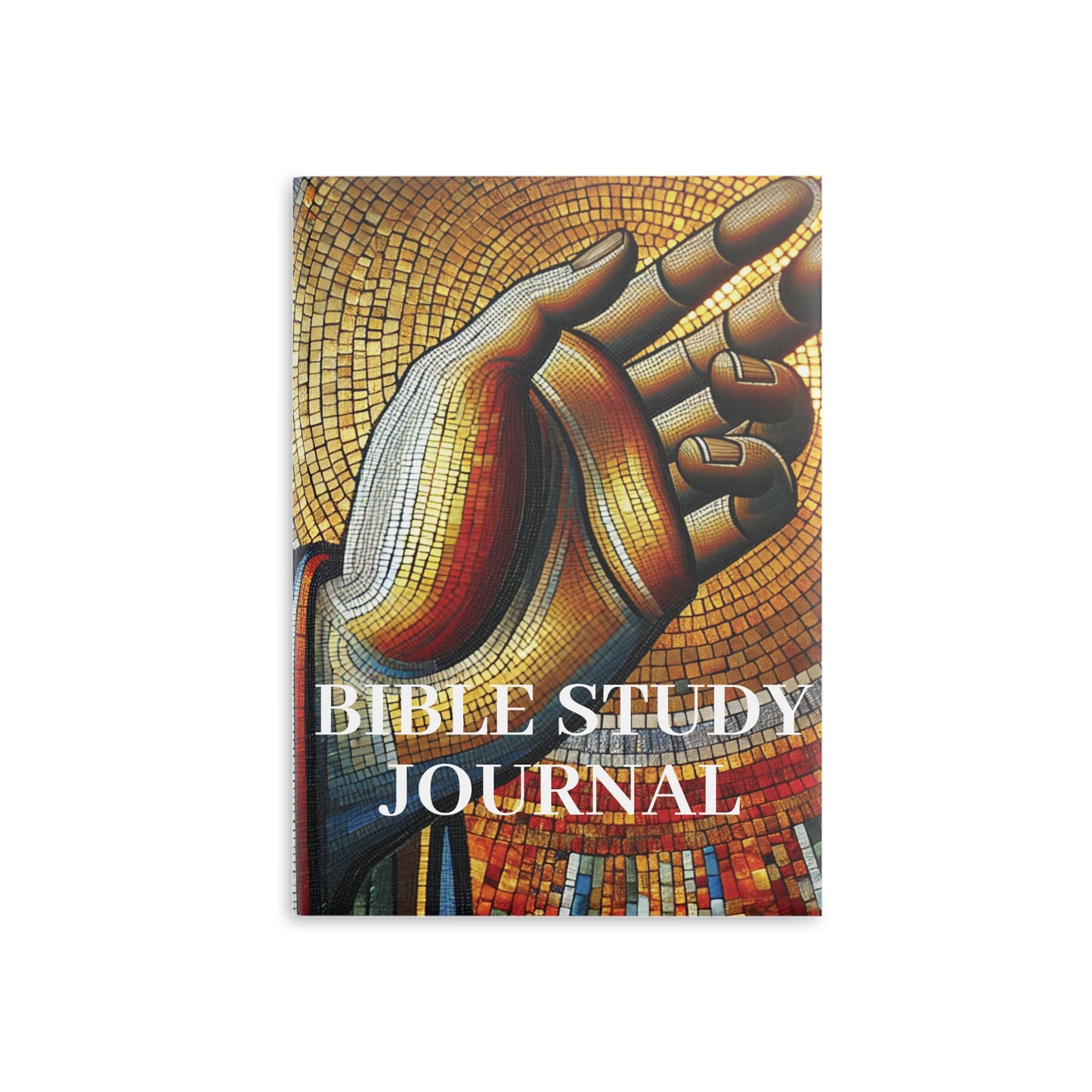 Bible Study Journal - Hand Mosaic - Hardcover Notebook with Puffy Covers