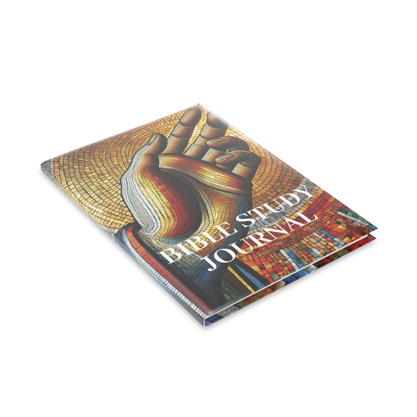 Bible Study Journal - Hand Mosaic - Hardcover Notebook with Puffy Covers