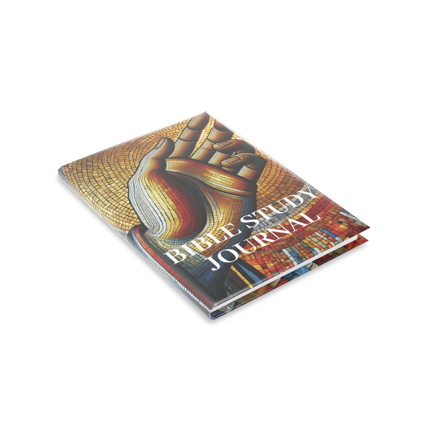 Bible Study Journal - Hand Mosaic - Hardcover Notebook with Puffy Covers