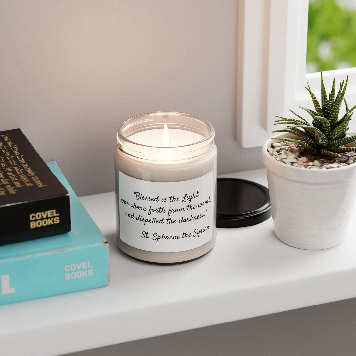 Blessed Is The Light that Shone Forth From the Womb - St. Ephrem the Syrian - cented Soy Candle, 9oz