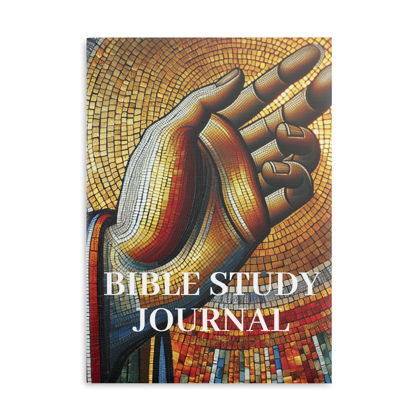 Bible Study Journal - Hand Mosaic - Hardcover Notebook with Puffy Covers