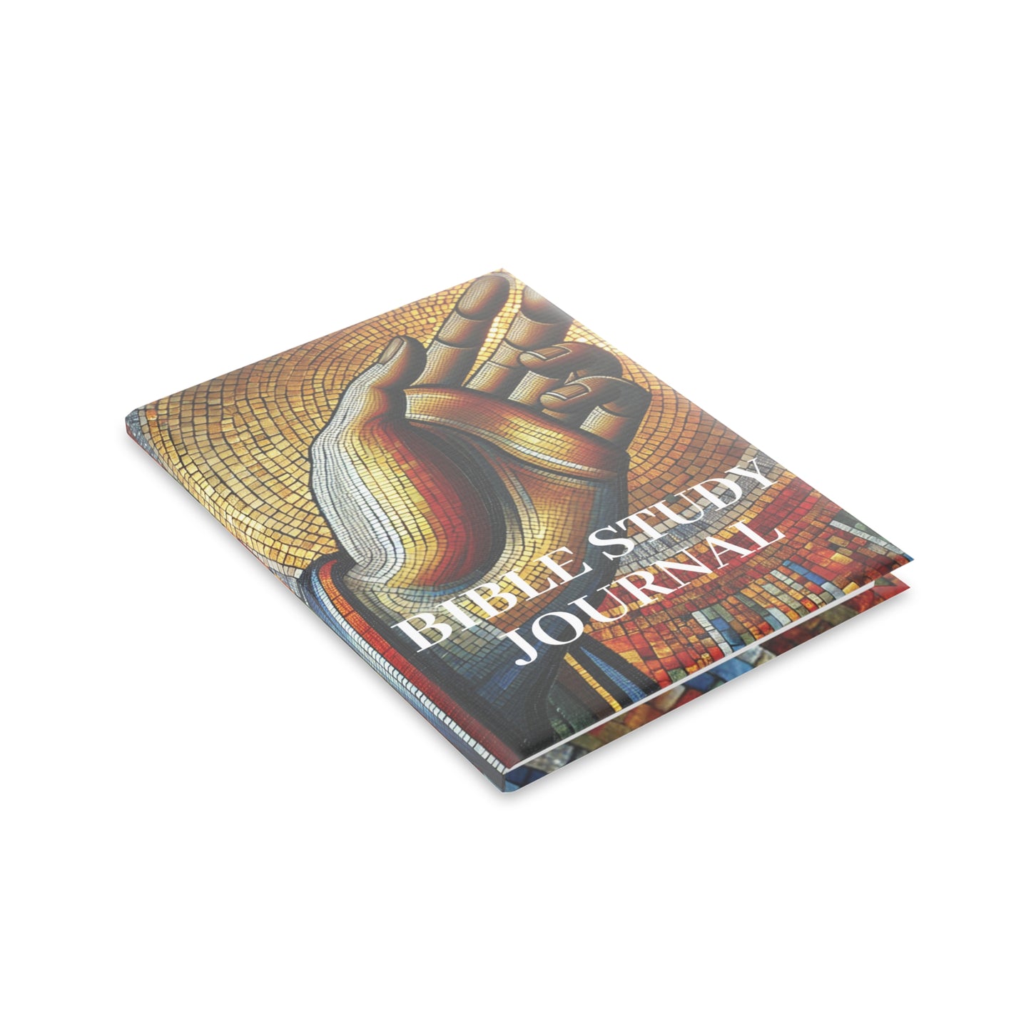 Bible Study Journal - Hand Mosaic - Hardcover Notebook with Puffy Covers