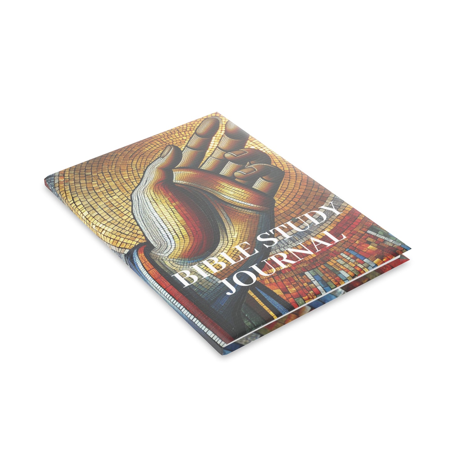 Bible Study Journal - Hand Mosaic - Hardcover Notebook with Puffy Covers