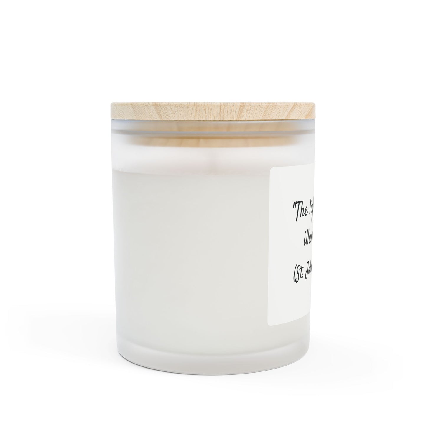 The Light of Christ Illuminates All - St. John Chrysostom - Frosted Glass Candle, 11oz