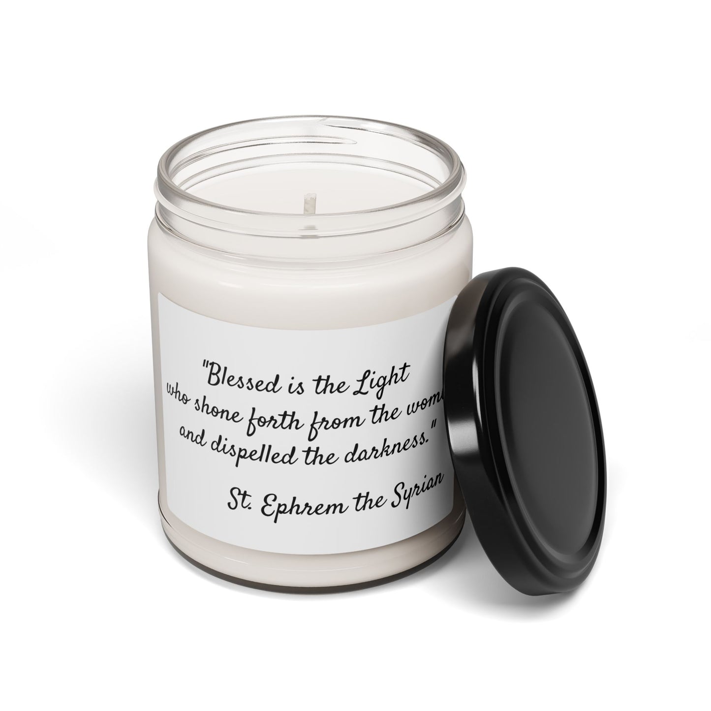Blessed Is The Light that Shone Forth From the Womb - St. Ephrem the Syrian - cented Soy Candle, 9oz