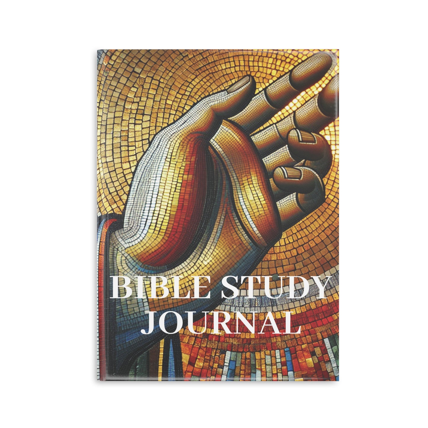 Bible Study Journal - Hand Mosaic - Hardcover Notebook with Puffy Covers