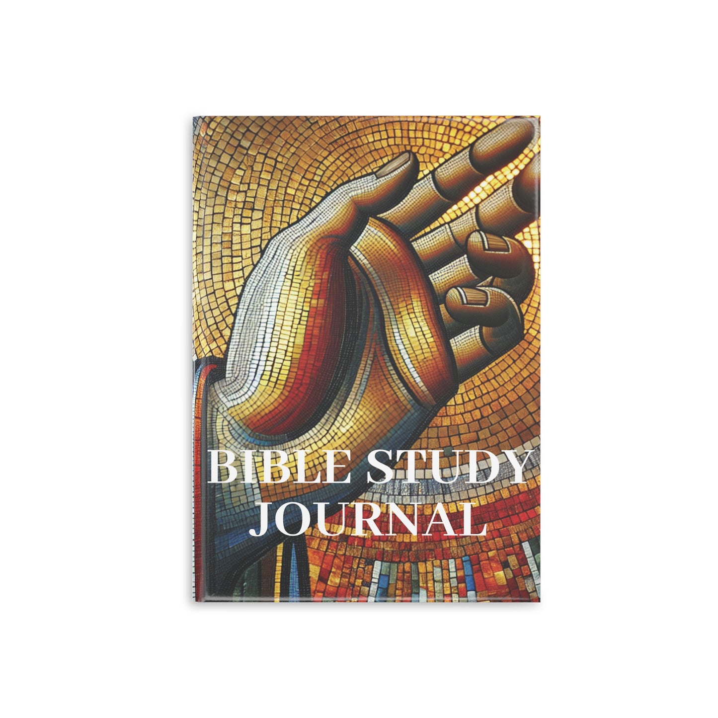 Bible Study Journal - Hand Mosaic - Hardcover Notebook with Puffy Covers