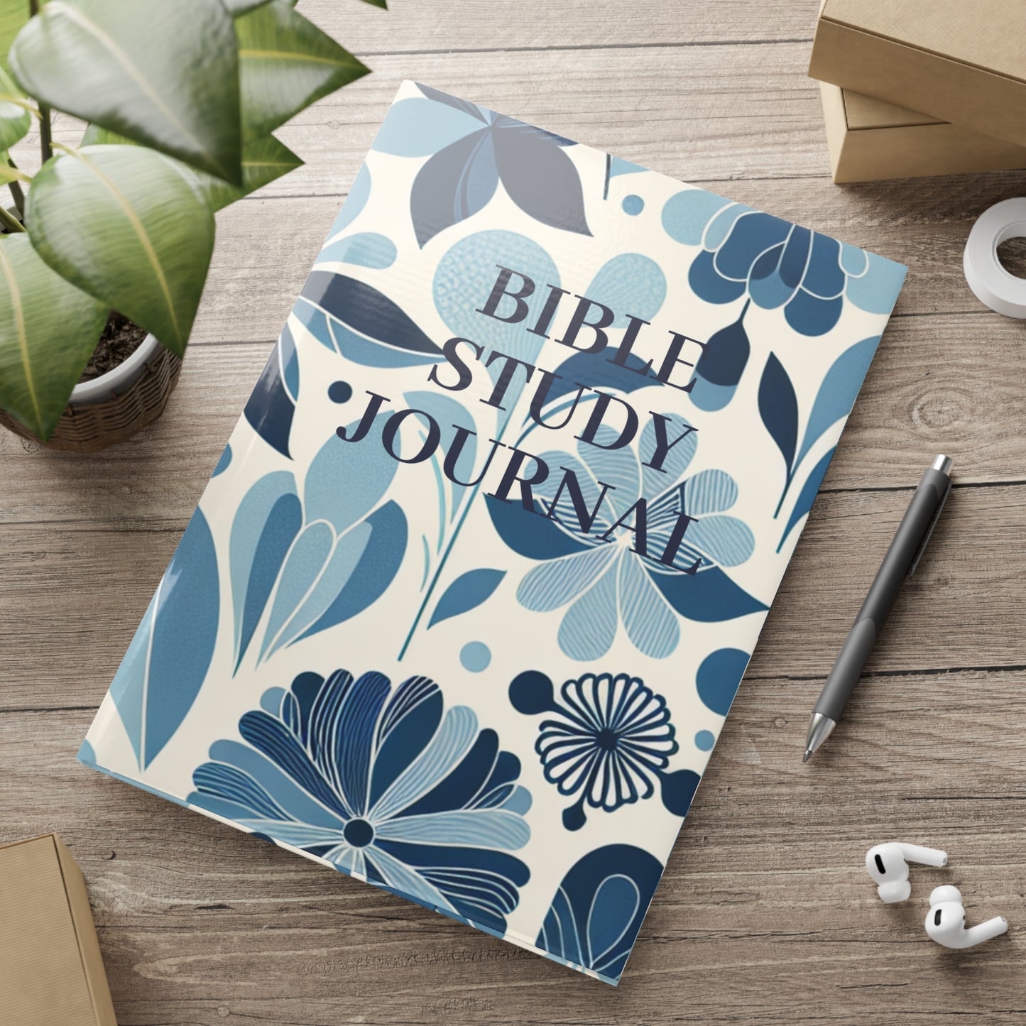 Bible Study Journal - Floral - Hardcover Notebook with Puffy Covers