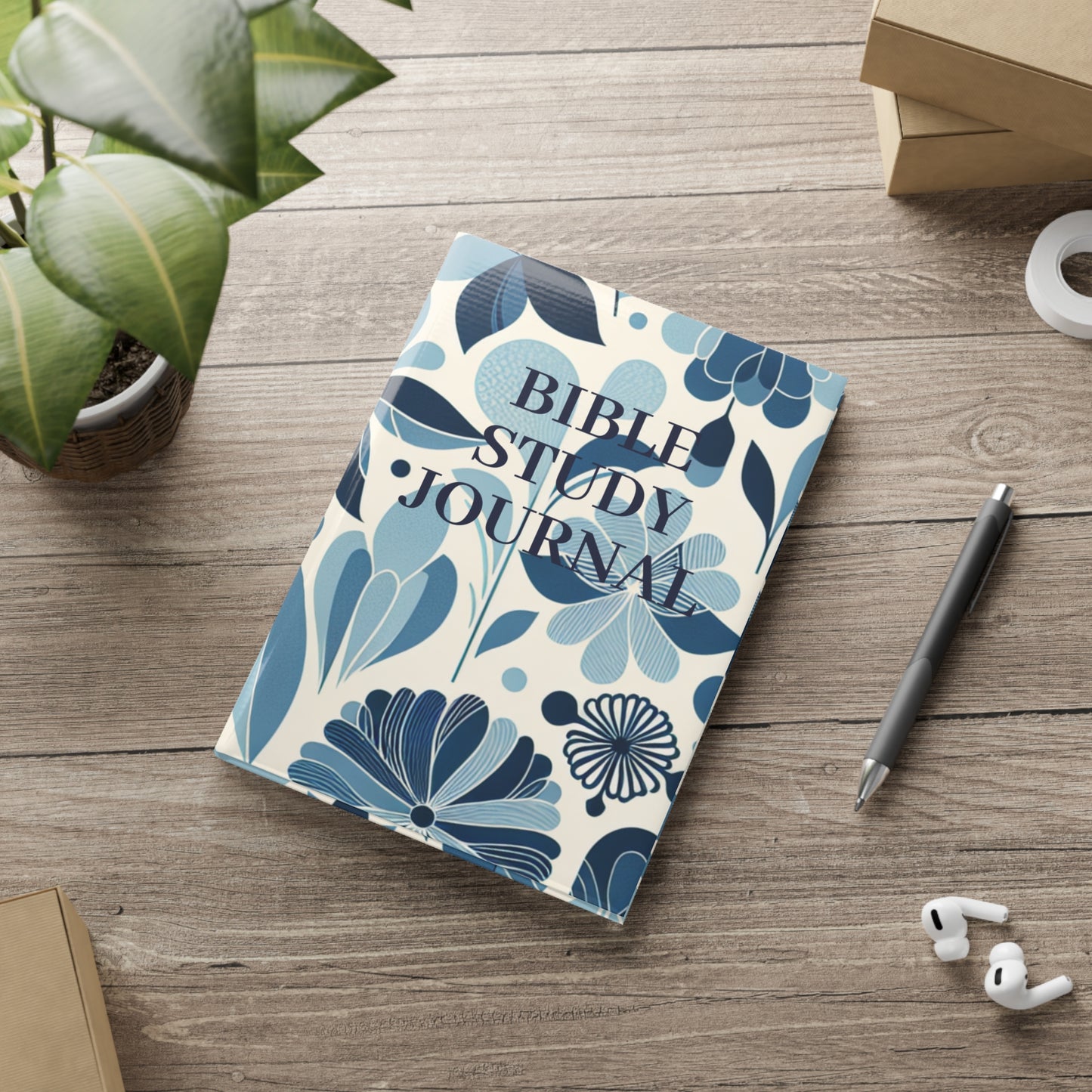 Bible Study Journal - Floral - Hardcover Notebook with Puffy Covers