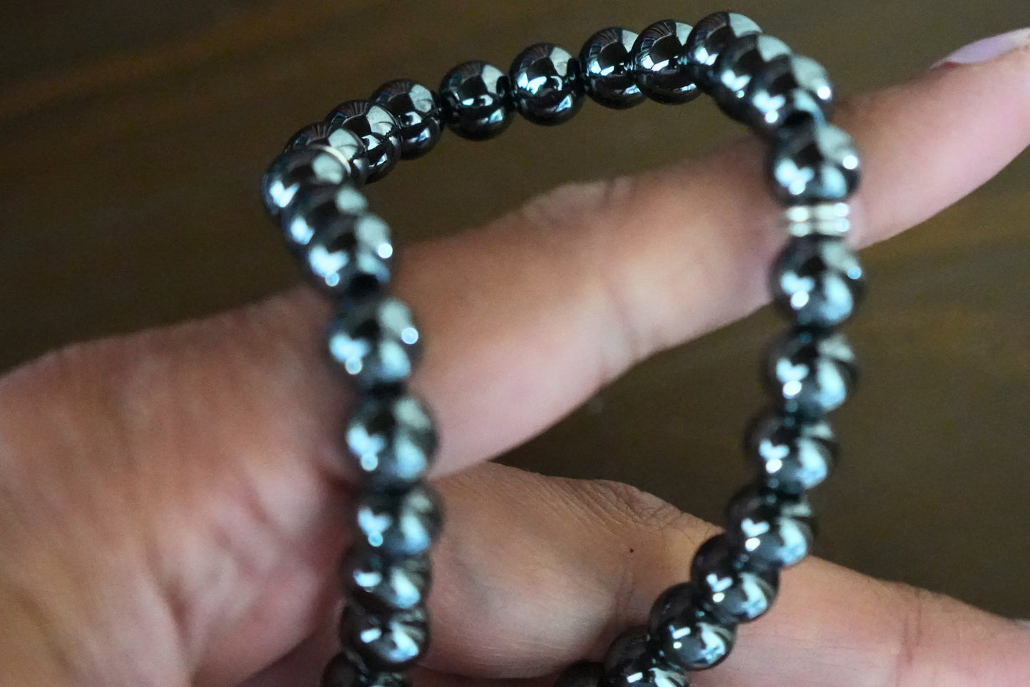 Orthodox Hematite Prayer Beads with Ornate Cross – 33 beads – Handmade Assembly