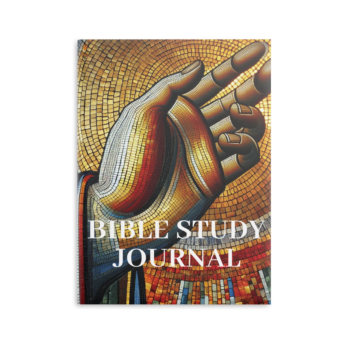 Bible Study Journal - Hand Mosaic - Hardcover Notebook with Puffy Covers