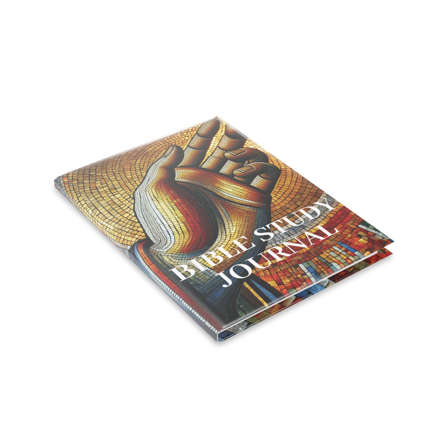 Bible Study Journal - Hand Mosaic - Hardcover Notebook with Puffy Covers
