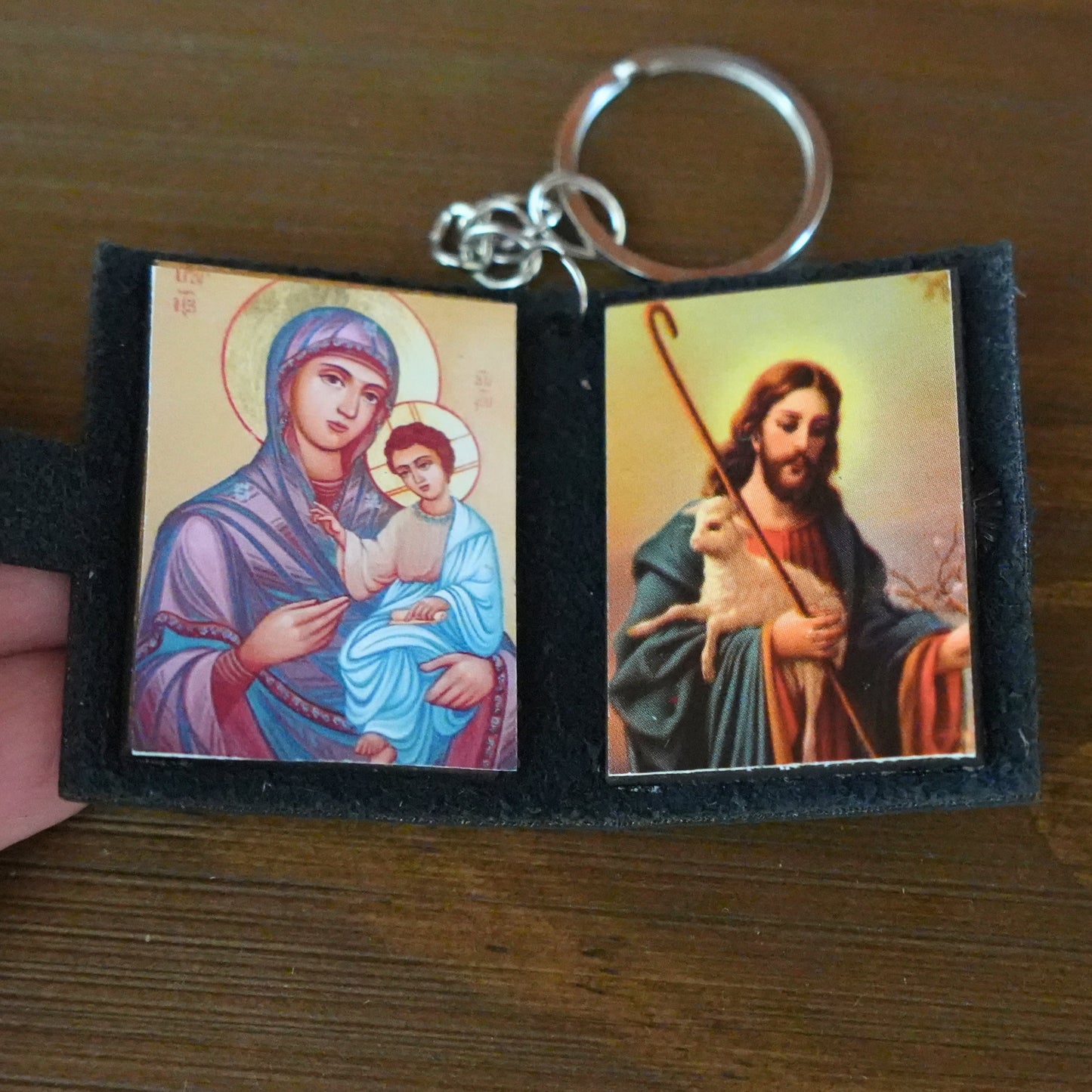 Mini Pocket Icon Keychain – Christ & Theotokos