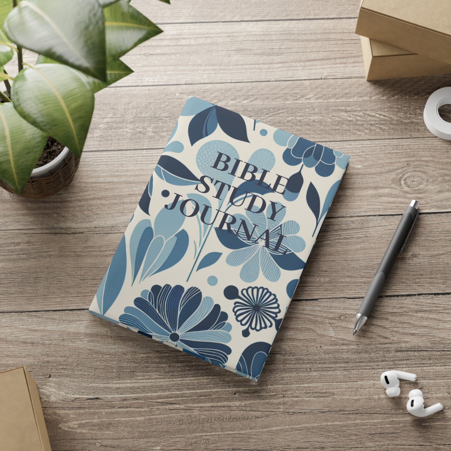 Bible Study Journal - Floral - Hardcover Notebook with Puffy Covers