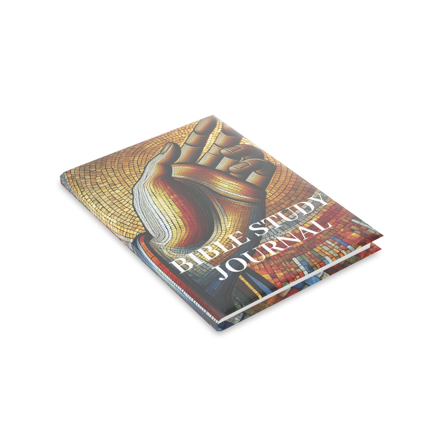 Bible Study Journal - Hand Mosaic - Hardcover Notebook with Puffy Covers