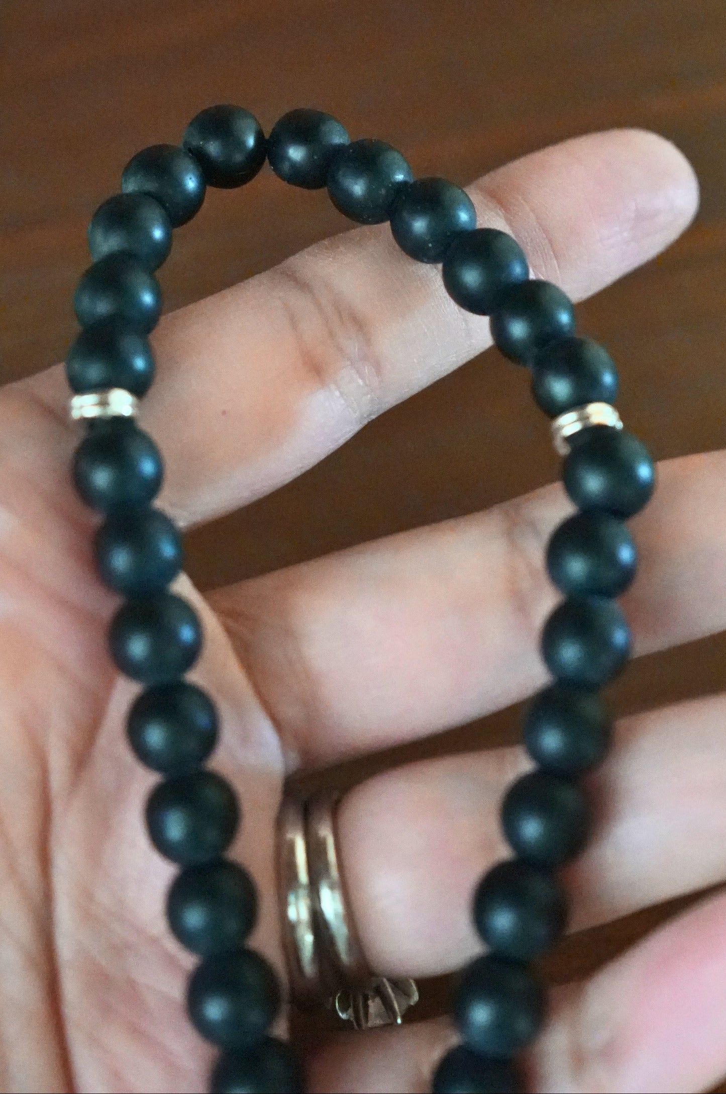 Orthodox Black Onyx Prayer Beads with Blooming Cross – 33 Beads – Handmade Assembly