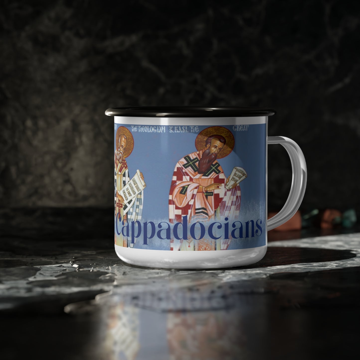 Coffee and Cappadocians - Enamel Camp Cup