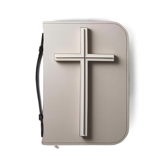 Cross Embossed Bible Cover — Zippered Leatherette Bible Case