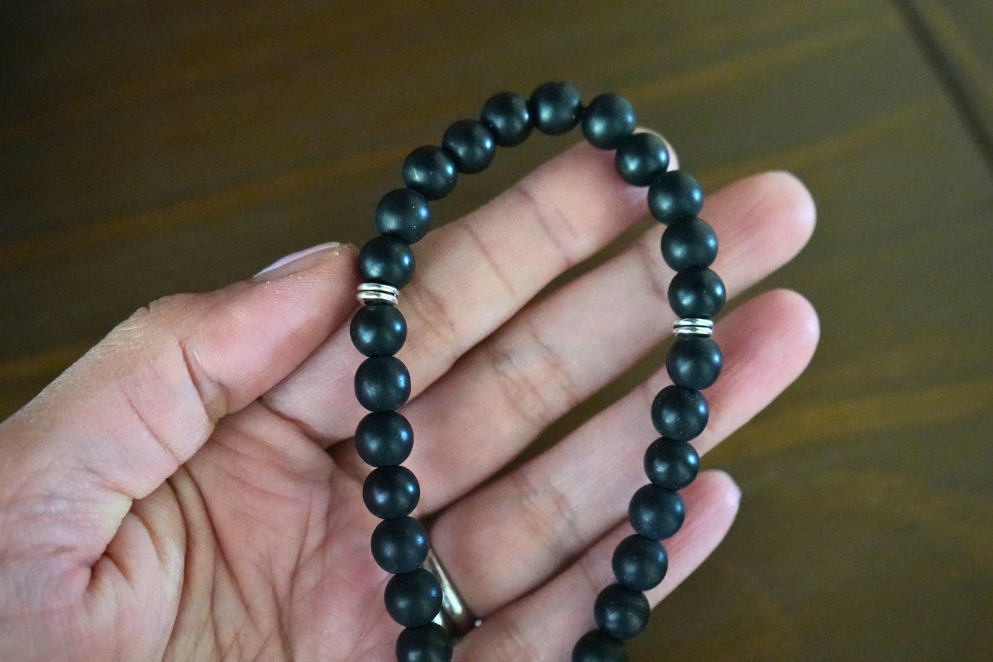 Orthodox Black Onyx Prayer Beads with Blooming Cross – 33 Beads – Handmade Assembly