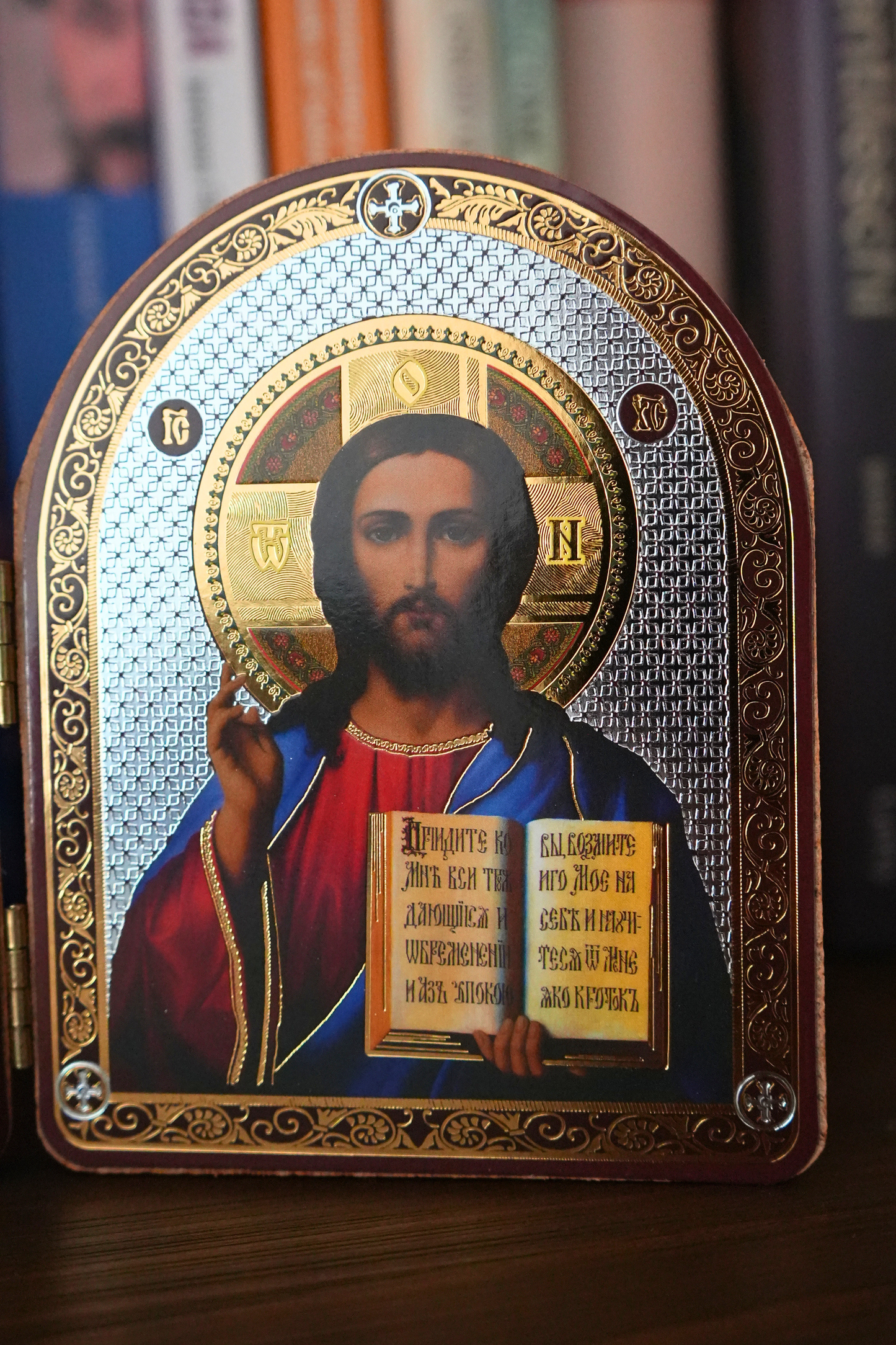 Orthodox Folding Diptych Icon – Christ Pantocrator & Theotokos