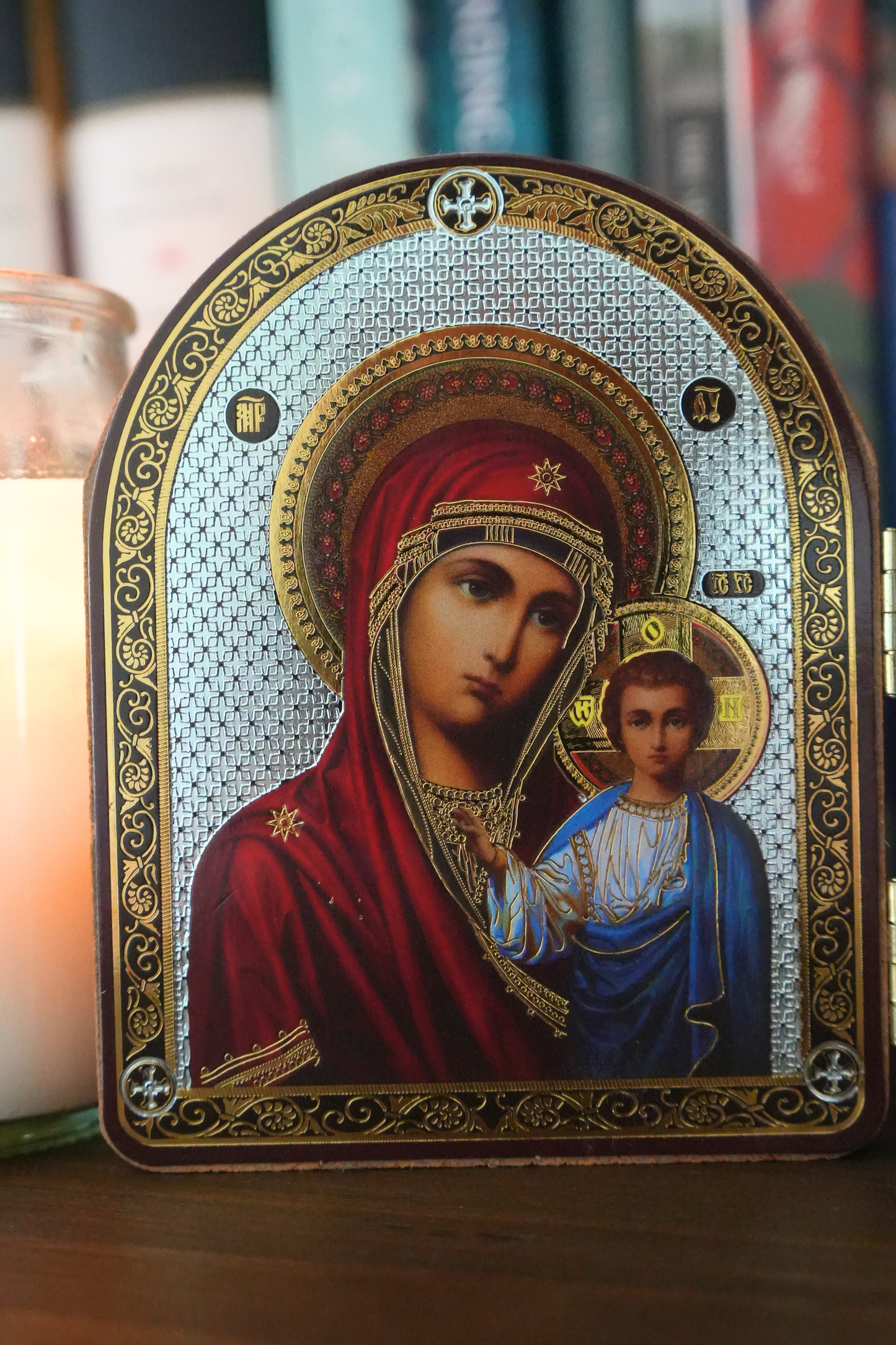 Orthodox Folding Diptych Icon – Christ Pantocrator & Theotokos