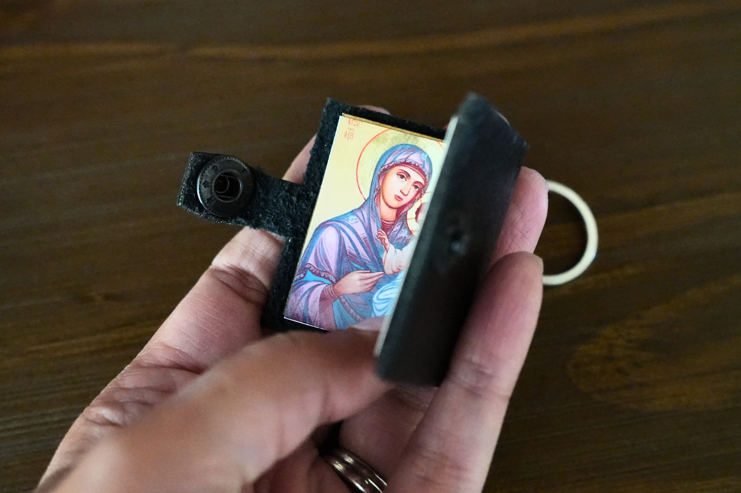 Mini Pocket Icon Keychain – Christ & Theotokos